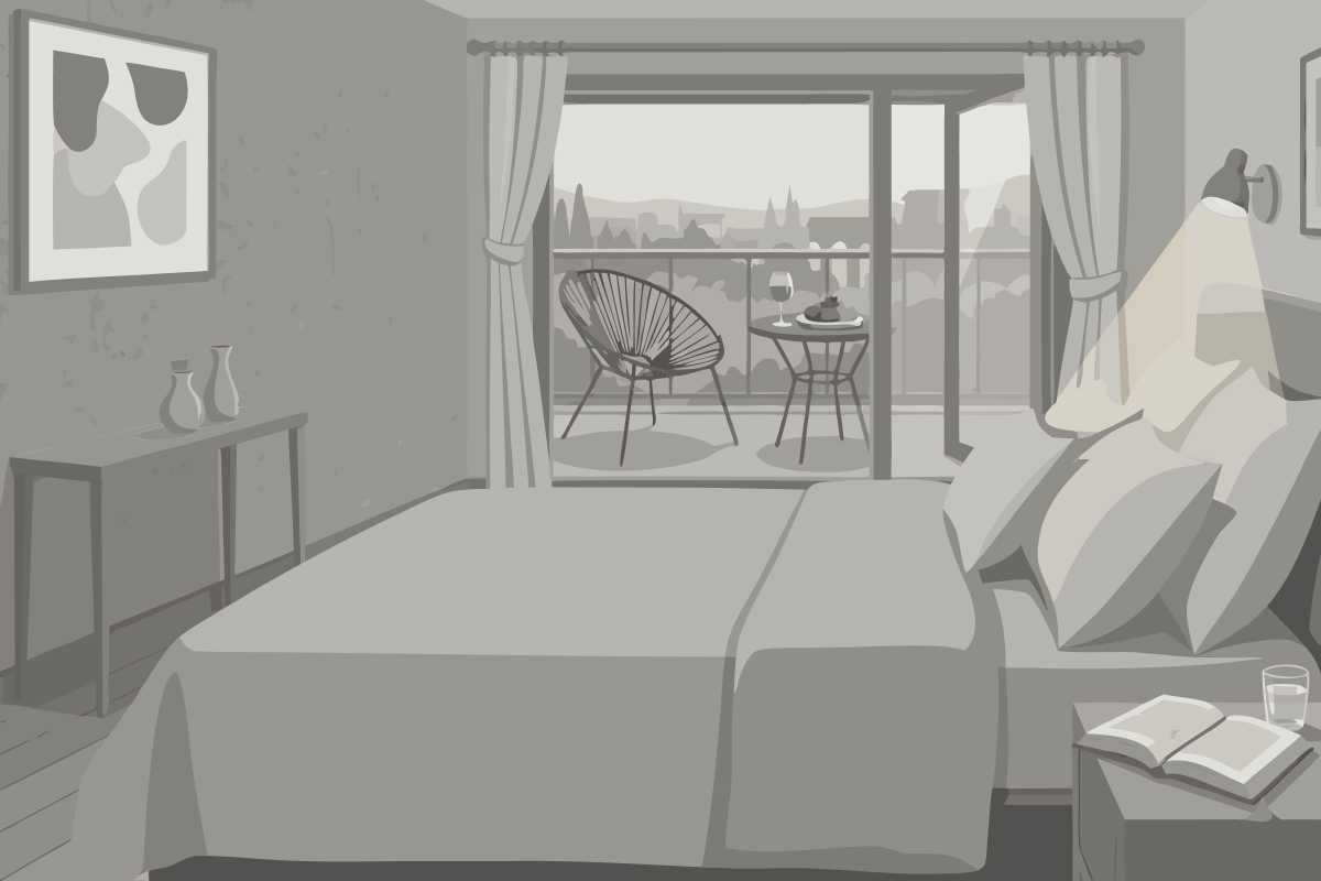 Chambre Lit Queen-Size avec Douche Accessible en Fauteuil Roulant - Non-Fumeurs
